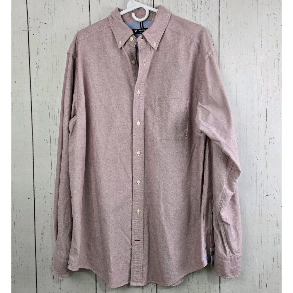 Cremieux Classics Button Down Shirt Mens LT Mauve Cotton Oxford Tall Long Sleeve